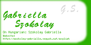 gabriella szokolay business card